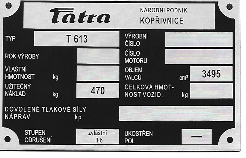 štítok Tatra T 613
