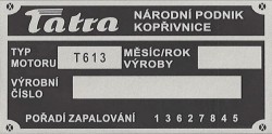 štítok Tatra T 613 malý
