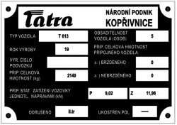 štítok Tatra T 613-2