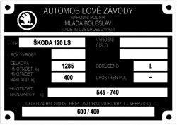 štítok Škoda 120 LS